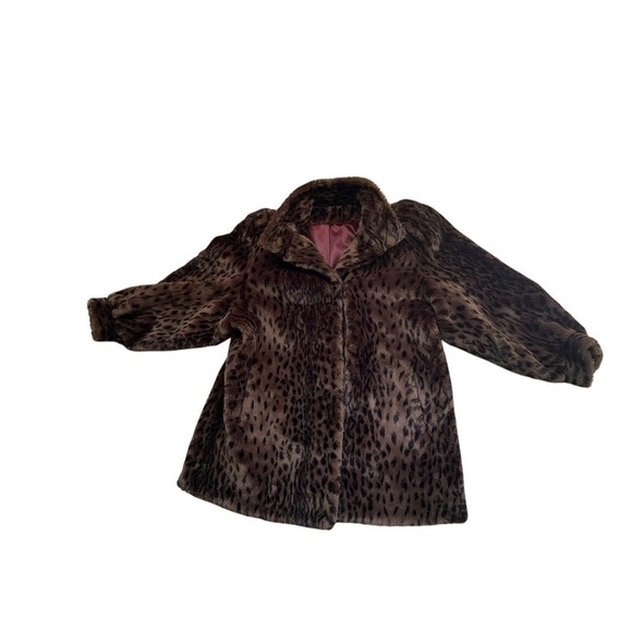 60s Vintage Hillmoor New York Mid Length‎ Faux Fur Coat Leopard  Made in USA - Picture 1 of 6